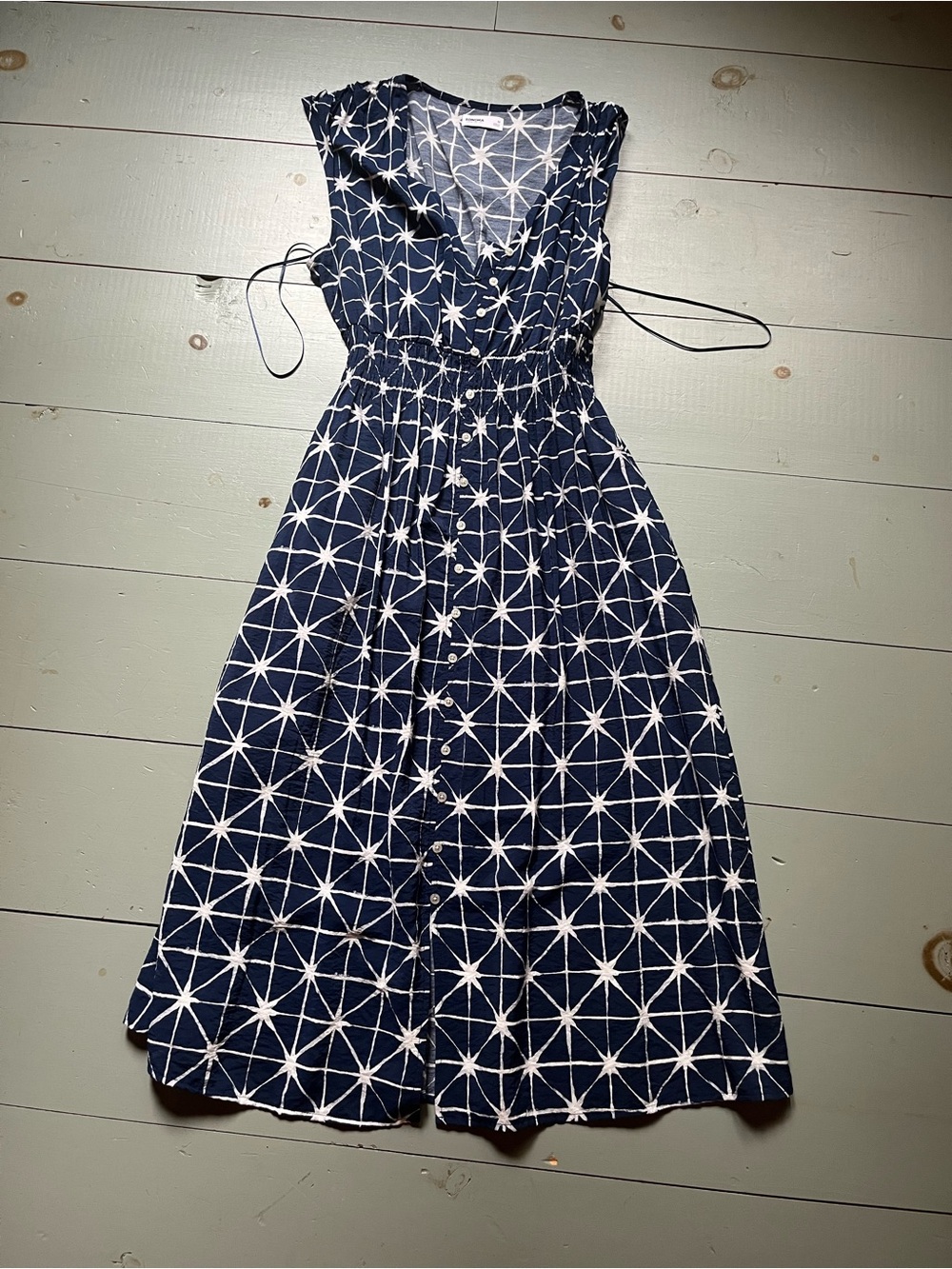 Sonoma Navy and White Starburst Maxi Dress